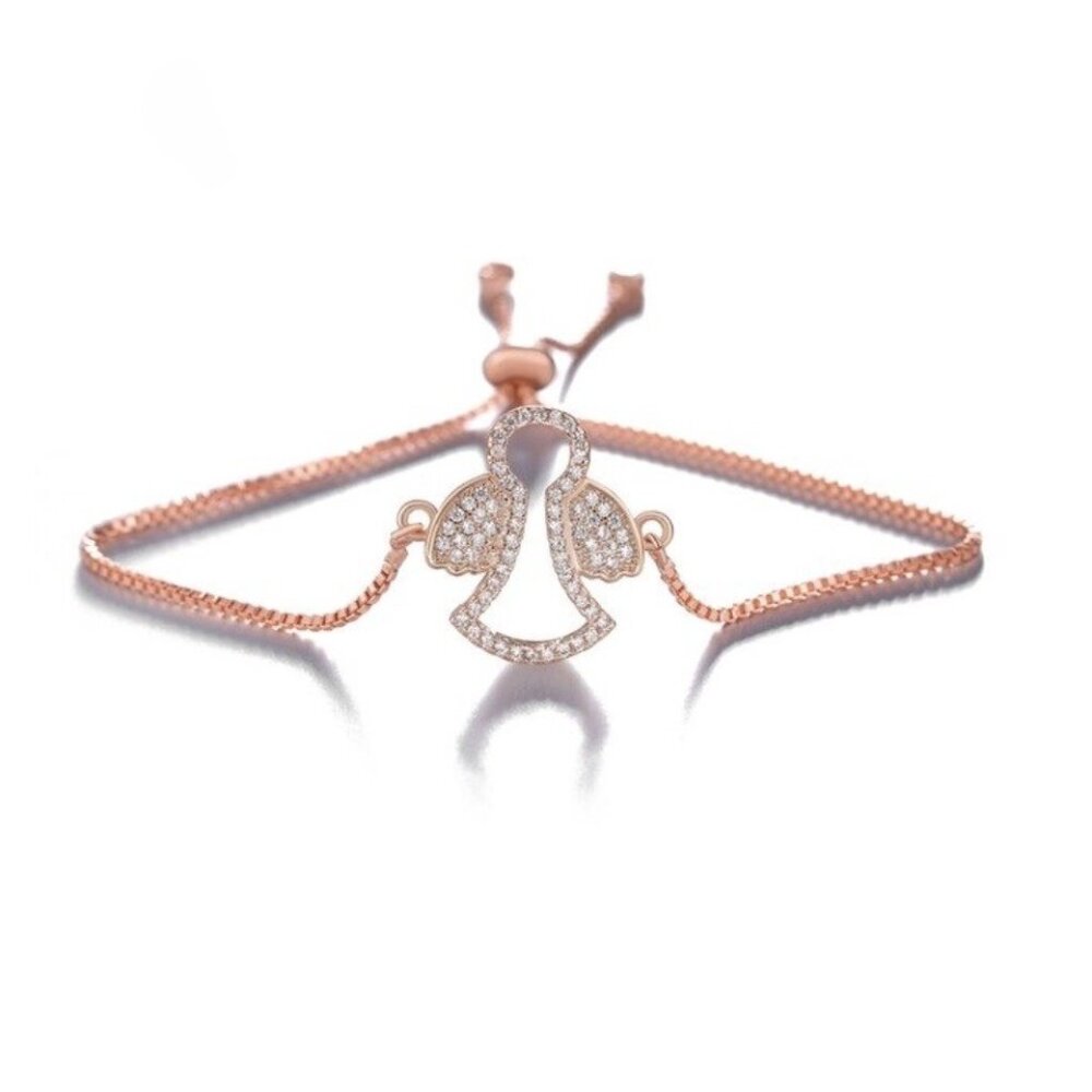 Guardian Angel Sparkly Stone Rose Gold Bracelet